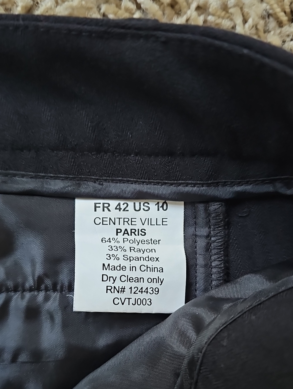 Centre Ville Paris Dress Pants Black Stripe Slacks Wide Leg Flare Tall Trousers - Picture 4 of 6